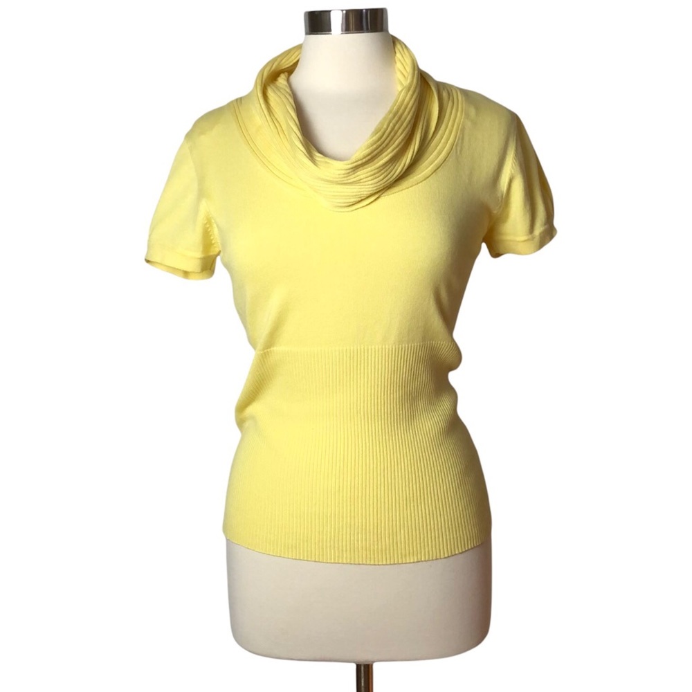 Iz Byer California Yellow Cowl Neck Sweater